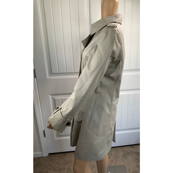 Zara Basic Womens Trench Coat Sz Med Beige Double Breasted Collard Neck Corpcore - Picture 10 of 16